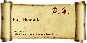 Puj Hubert névjegykártya